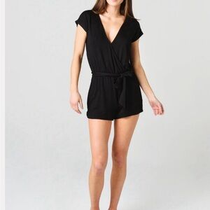 Z Supply Black Short Sleeve Romper